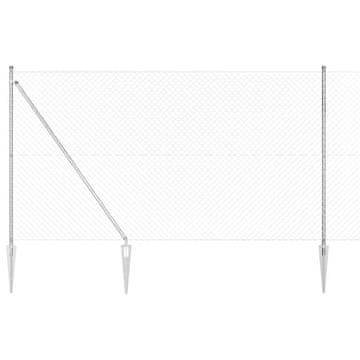 Vidaxl Stup za ogradu Srebrno 10 x 1,6 m (40 x 40 mm mreža) Čelik