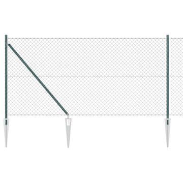 Vidaxl Stup za ogradu Zelena 10 x 1 m (mreža 40 x 40 mm) Čelik i PVC