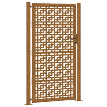 Vidaxl Vrtna vrata 100x200 cm Otporna na vremenske uvjete Čelična Križni Dizajn