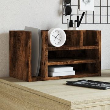 Vidaxl Organizator za stol dimljeni hrast 44,5x24x25 cm