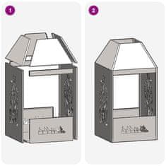 Vidaxl Kamin Crna 50 x 50 x 100 cm Čelik