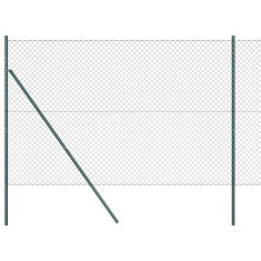 Vidaxl Stup za ogradu Zelena 10 x 1,6 m (40 x 40 mm mreža) Čelik i PVC