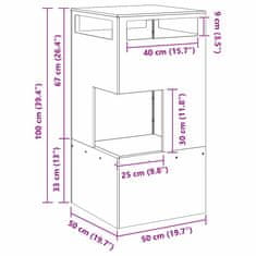 Vidaxl Kamin Crna 50 x 50 x 100 cm Čelik