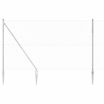 Vidaxl Stup za ogradu Srebrno 10 x 1,5 m (60 x 60 mm mreža) Čelik