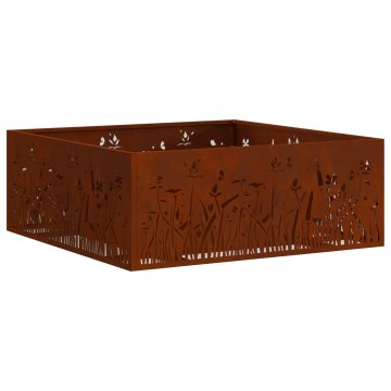 Vidaxl Kamin Smeđa 80 x 80 x 30 cm Čelik otporan na vremenske uvjete