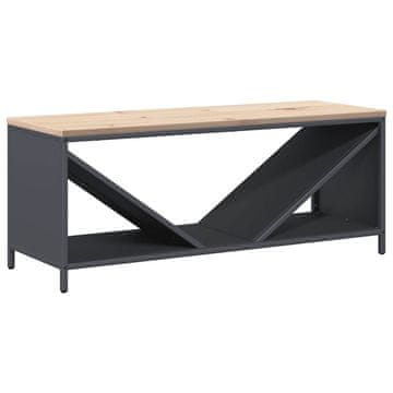 Vidaxl Stalak za drva za ogrjev s drvenim vrhom 100,5x35,5x40 cm