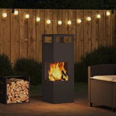 Vidaxl Kamin Crna 35 x 35 x 100 cm Čelik