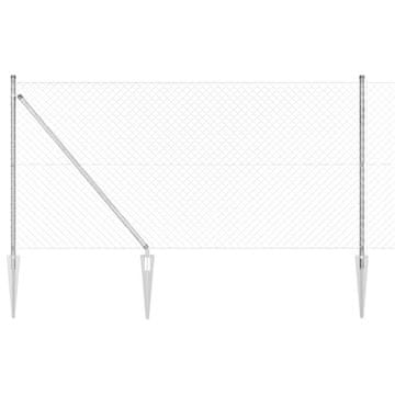 Vidaxl Stup za ogradu Srebrno 10 x 1 m (mreža 40 x 40 mm) Čelik