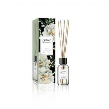 Difuzor arome White Flowers Pure Essence - postupno oslobađa cvjetnu aromu, stvara opuštajuću i elegantnu atmosferu u vašem domu 25 ml
