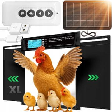 Dexxer Elektronička solarna automatska LCD vrata za kokošinjac 38x28cm crna