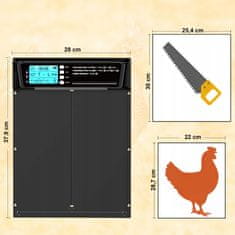 Dexxer Elektronička solarna automatska LCD vrata za kokošinjac 38x28cm crna