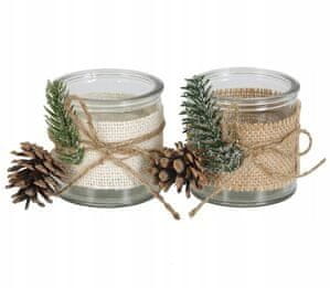 Set od 2 svijećnjaka "Sretan Božić", 8 cm