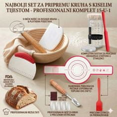 HOME & MARKER® Set za kiselo tijesto i pečenje kruha, košara 23 cm + starter 650 ml | DOUGHMASTER