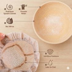 HOME & MARKER® Set za kiselo tijesto i pečenje kruha, košara 23 cm + starter 650 ml | DOUGHMASTER