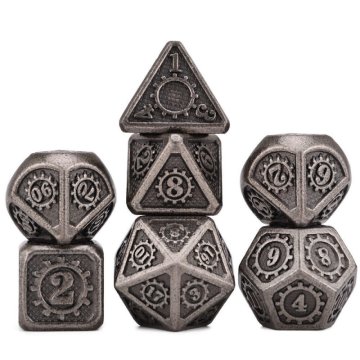 Steampunk RPG kockice, set od 7 metalnih kockica