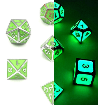 Whisper Glow RPG set kockica od 7 svjetlećih metalnih kockica