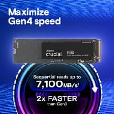 Crucial P310 SSD disk, NVMe PCIe Gen4 M.2 2280, 4TB (CT4000P310SSD8)