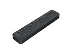 Orico 16-portni USB hub, USB 3.0, s prekidačima, vanjsko napajanje, crni, CT2U3-16AB
