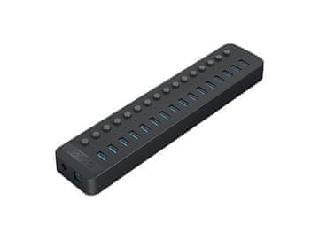 Orico 16-portni USB hub, USB 3.0, s prekidačima, vanjsko napajanje, crni, CT2U3-16AB