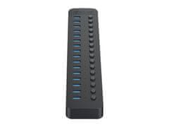 Orico 16-portni USB hub, USB 3.0, s prekidačima, vanjsko napajanje, crni, CT2U3-16AB