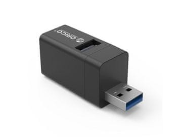 Orico USB hub s 3 priključka, 1x USB 3.0, 2x USB 2.0, Alu crni, ORICO MINI-U32L