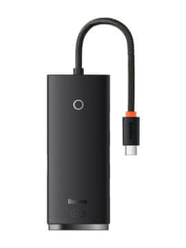 BASEUS USB hub Lite s 4 priključka, Type-C (Type-C na USB 3.0, 4x) WKQX030301, 25 cm, crni