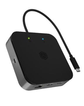 IcyBox IB-DK408-C41 USB4 dokovna stanica s dvostrukim 7-u-1 video izlazom i 60W Power Delivery napajanjem