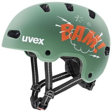 Uvex Kid 4 Style dječja kaciga, 55–58 cm, Bam Moss Green Papaya Matt