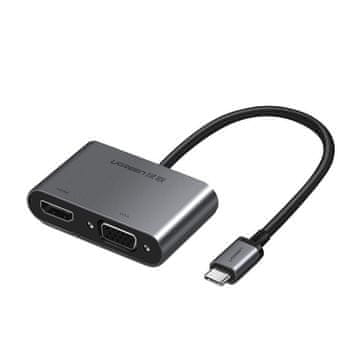 Ugreen USB-C na HDMI i VGA + PD adapter, sivi