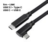 LEGIT Meta Quest 3, Quest 3S, Quest 2, ili PICO 4 USB-C kutni kabel 5m