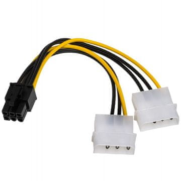 Akyga ADAPTER s Molex (m) / PCI-E 6-pin (f) kabelom, 15 cm AK-CA-13