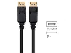 Ewent DisplayPort 1.4 kabel, M/M, 8K 60 Hz, 4K 240 Hz, oklopljen, 3 m, crni, EC1407