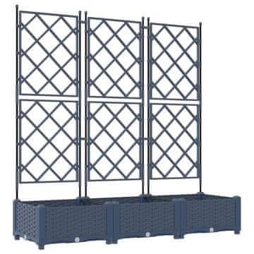 Vidaxl Vrtna saksija 3 szt. Sivi 120 x 40 x 125,5 cm Plastika
