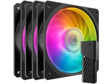 Cooler Master Ventilator za kućište Cooler Master Mobius 120P ARGB PWM 120mm, 3 Pack + kontroler, crni