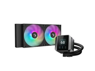 DEEPCOOL Vodeno hlađenje AIO Liquid Cooler DeepCool MYSTIQUE 240 ARGB, 240mm, RGB, LCD, crno