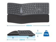 Ewent EW3289 bežična ergonomska tipkovnica s višestrukim povezivanjem, SLO