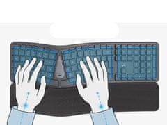 Ewent EW3289 bežična ergonomska tipkovnica s višestrukim povezivanjem, SLO