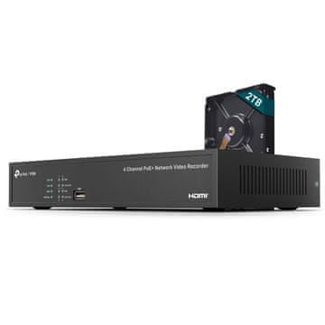 TP-Link VIGI NVR1004H-4P-2TB video snimač s 4 kanala, PoE+ i tvrdim diskom od 2 TB