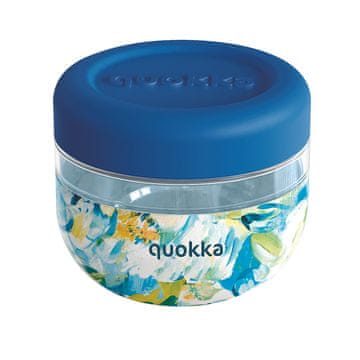 QUOKKA Staklenka za hranu s mjehurićima - Posuda za hranu / Kutija za užinu 500 ml (Plavi božuri)