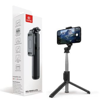 Crong SelfieGo Lite - Kompaktni Bluetooth Selfie štap sa stativom (crni)