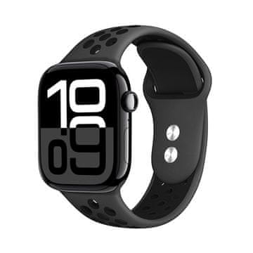 Crong Duo Sport - Apple Watch remen 38/40/41/42 mm (siva/crna)