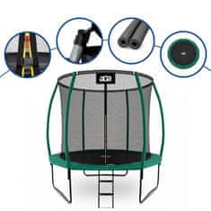 Aga SPORT EXCLUSIVE Trampolin 250 cm Tamno zelena + zaštitna mreža + ljestve
