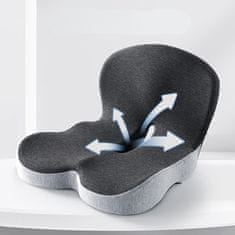 HOME & MARKER® Ortopedski jastučić za sjedalo od memorijske pjene, ergonomski, protuklizni | MEMOSIT