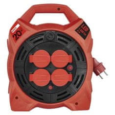 EMOS Produžni kabel na bubnju P08420 out. 20 m / 4 sockets / rubber / 230 V / 1.5 mm2 with LED reflector