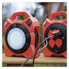 EMOS Produžni kabel na bubnju P08420 out. 20 m / 4 sockets / rubber / 230 V / 1.5 mm2 with LED reflector