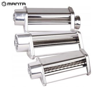 Manta Lovio set za tjesteninu, 3 različita nastavka, nehrđajući čelik, srebrna