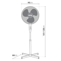 TENKO plastični samostojeći ventilator od 40 cm
