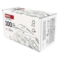 EMOS Božićni lanac D3AC01 LED Christmas nano chain silver, 10 m, outdoor and indoor, cold white, timer