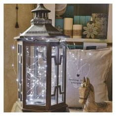 EMOS Božićni lanac D3AC01 LED Christmas nano chain silver, 10 m, outdoor and indoor, cold white, timer