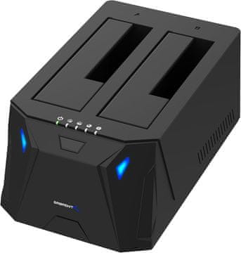 slomart SABRENT 2 Bay USB A priključna stanica za HDD - 2,5/3,5" SATA SSD/HDD, 5Gbps, offline kloniranje, do 10TB (EC-HD2B)